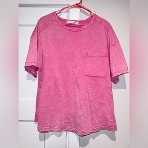 Altar’d State Pink Washed Pocket Tee